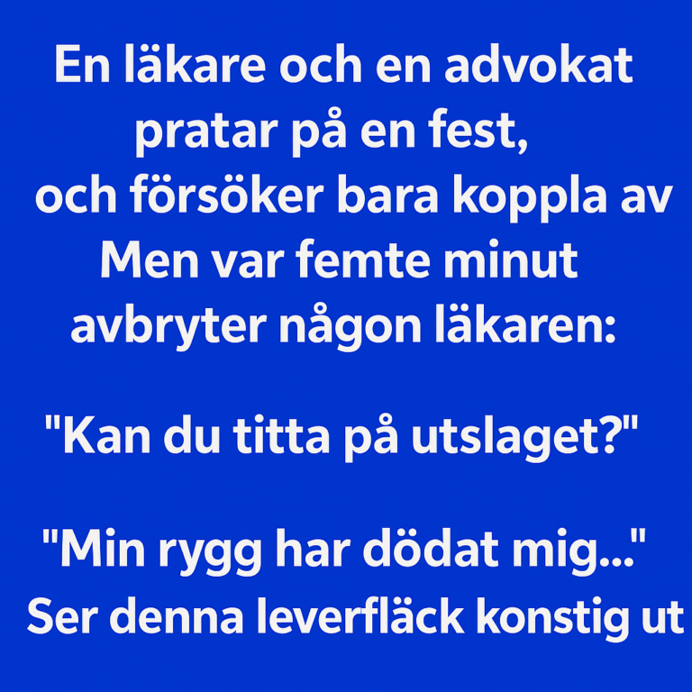 En läkare och en advokat pratar på en fest, bara för att koppla av