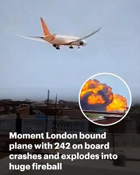 Videos show horrifying moment India-Gatwick flight crashes in huge fireball just moments