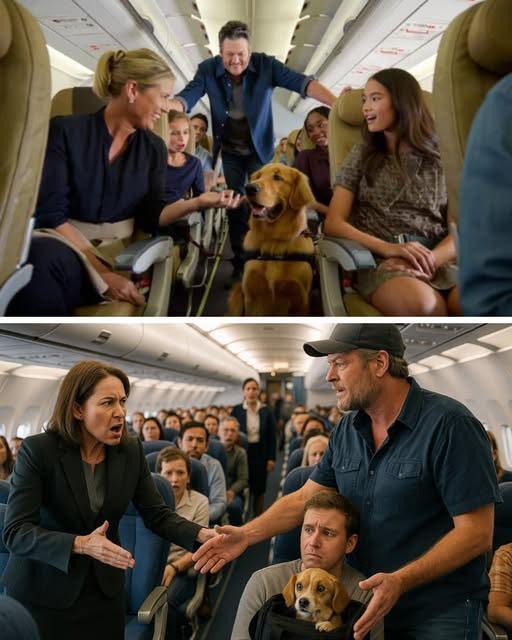 Woman Tries To Get Dog Kicked Off Flight — Then Blake Shelton Witnesses and Does Something That Leaves the Whole Plane Stunned!