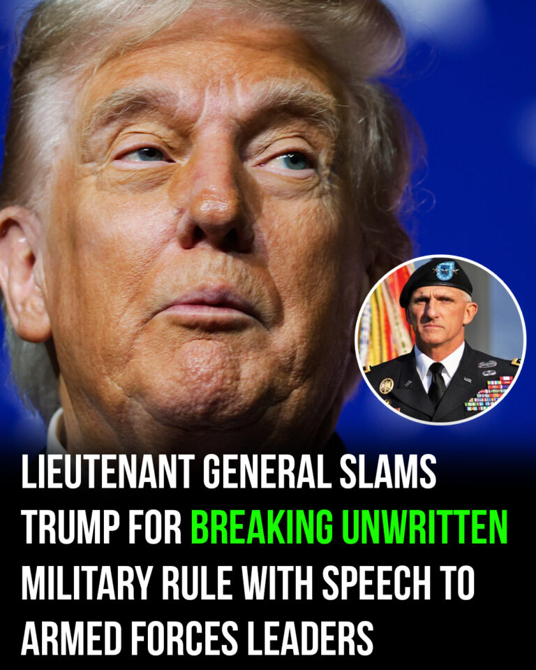 Ex-lieutenant general slams Trump for breaking unwritten rule while speaking to military leaders