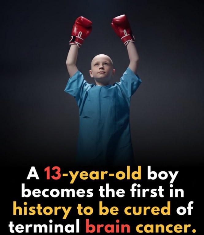 A 13-year-old boy has made medical history after becoming the first known patient cured of a terminal brain cancer