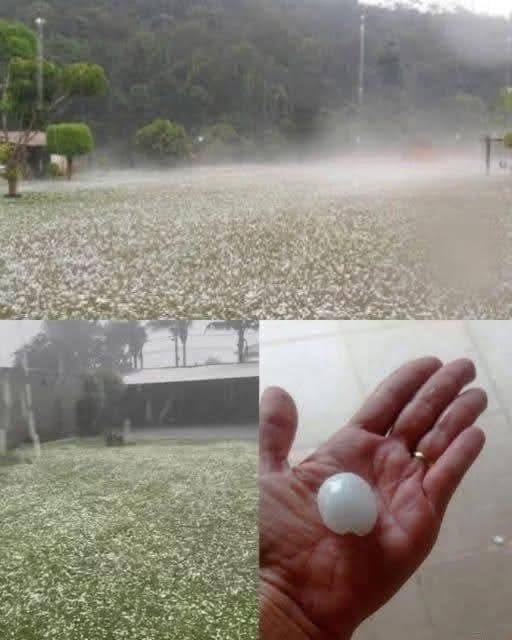 Giant hail recorded Tuesday evening in the town of…