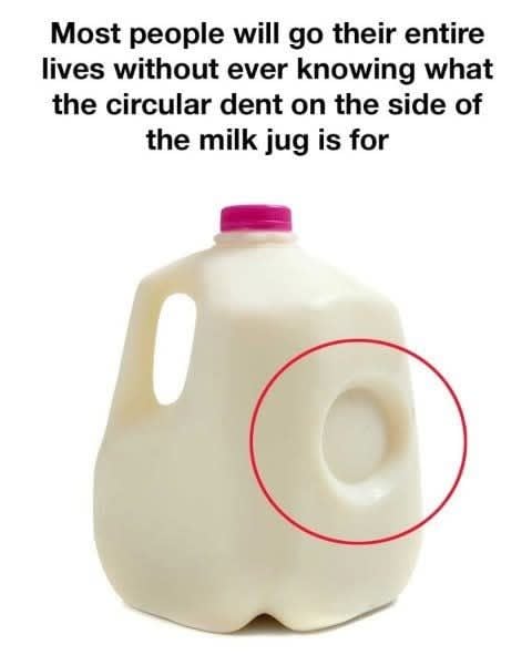 The Hidden Purpose Behind That Little Dent on Your Milk Jug, And Why It Matters More Than You Think!