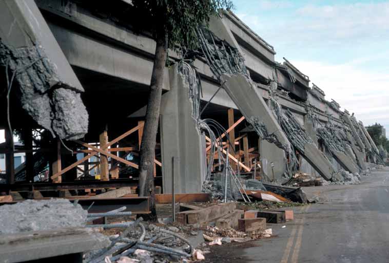 The Aftermath of the Earthquake: Bridge Support Collapse