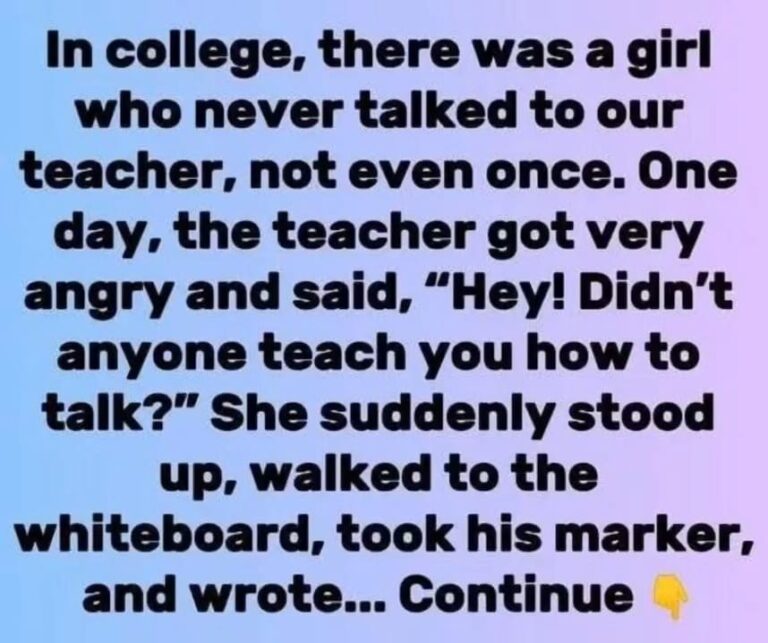 Silent Student’s Powerful Response