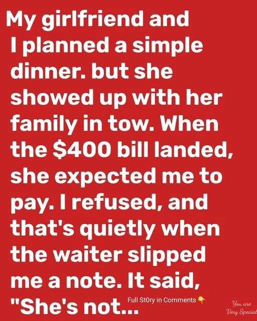 She Brought Her Family to Dinner — The Waiter’s Note Changed Everything